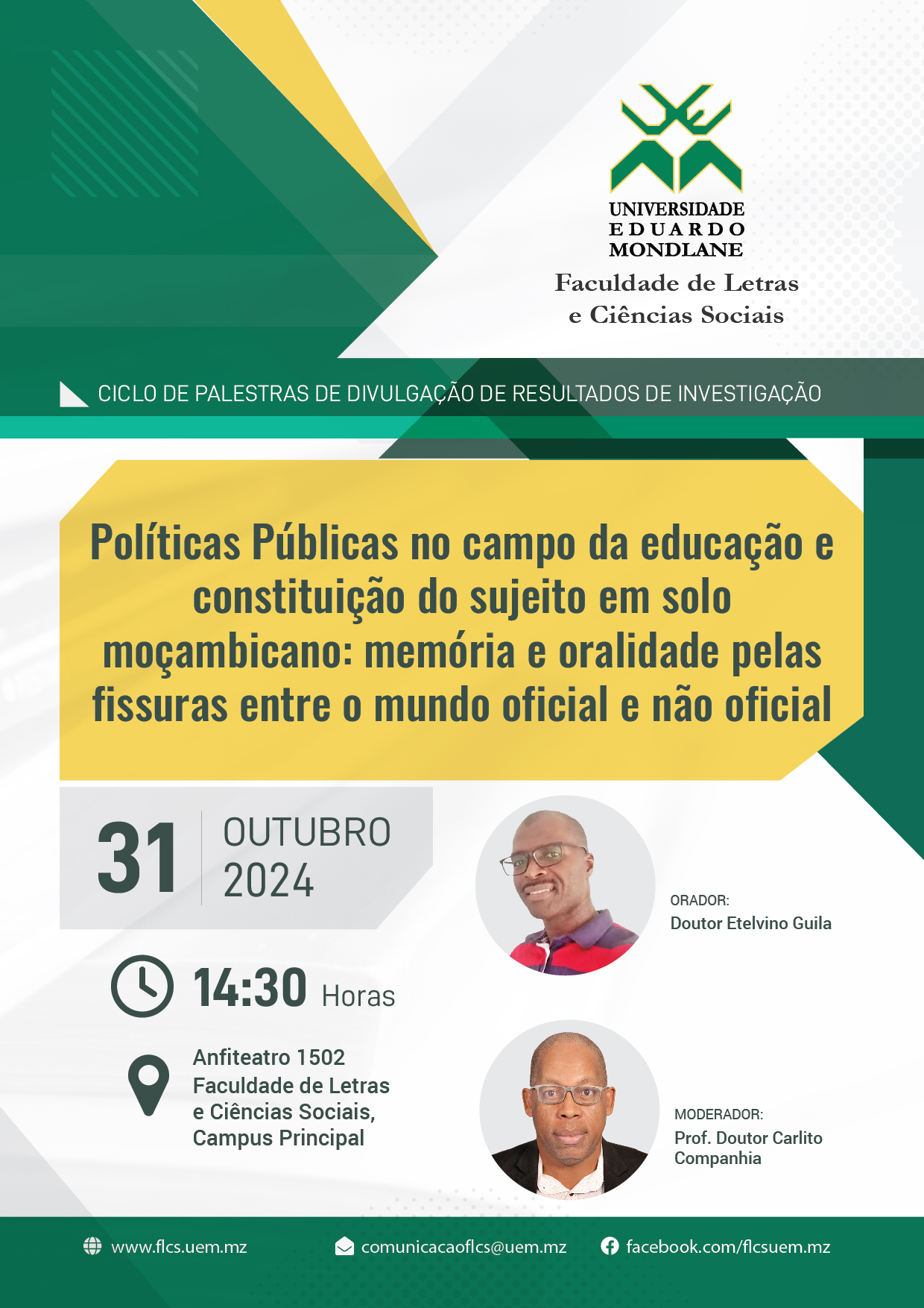 Ciclo de Palestras de Divulgação dos Resultados de Investigação 